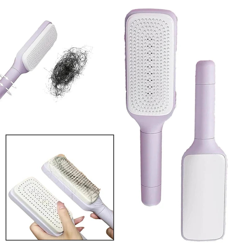 CleanBrush™ Self-Cleaning Hair Brush – One Click Hair Removal
